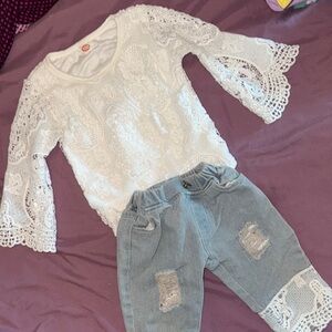 White Lace Kids Top & Matching Capris